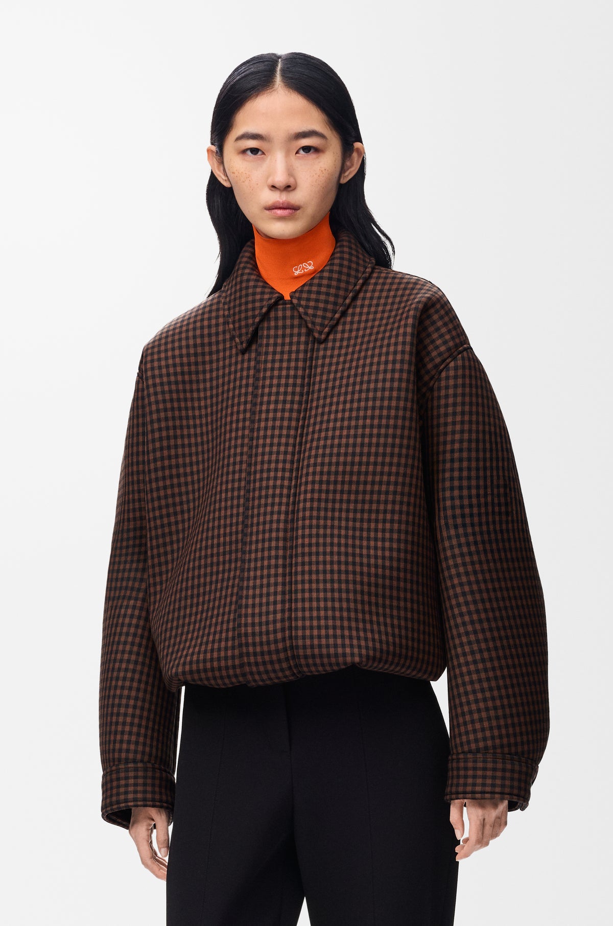 Veste à coulisse en laine - Marron/Noir