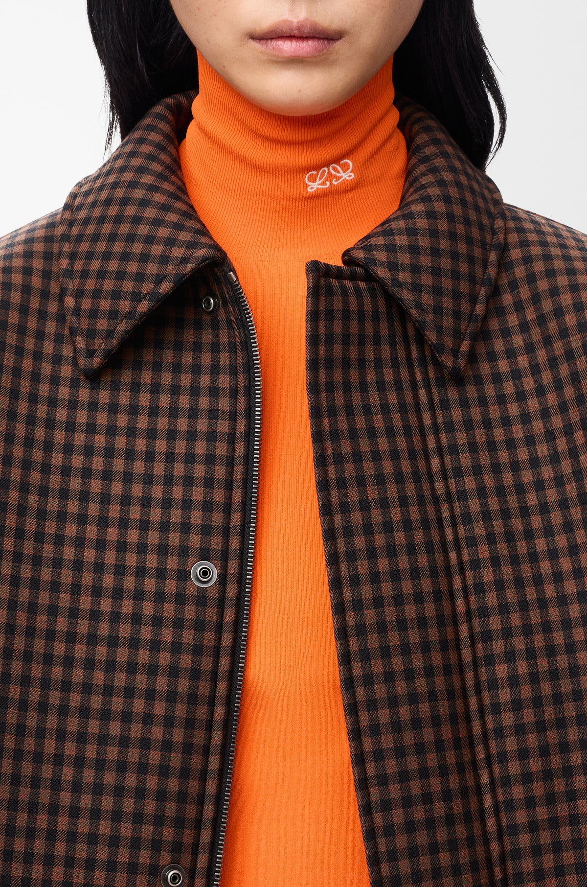 Veste à coulisse en laine - Marron/Noir