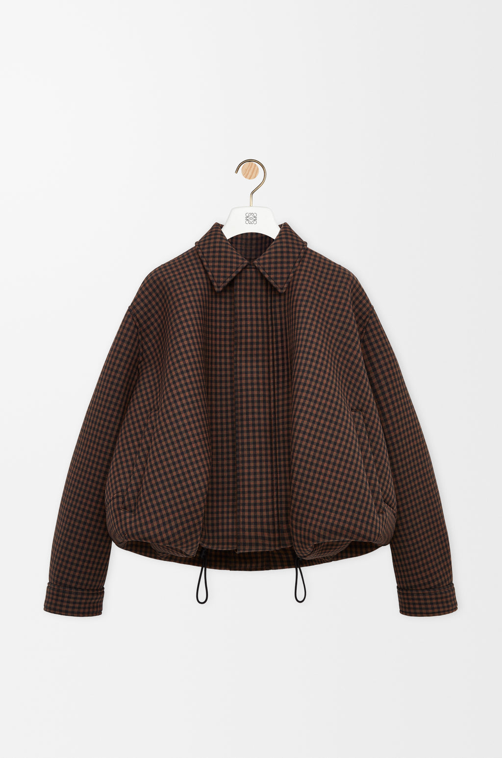 Veste à coulisse en laine - Marron/Noir
