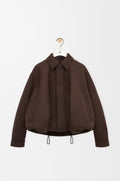 Veste à coulisse en laine - Marron/Noir