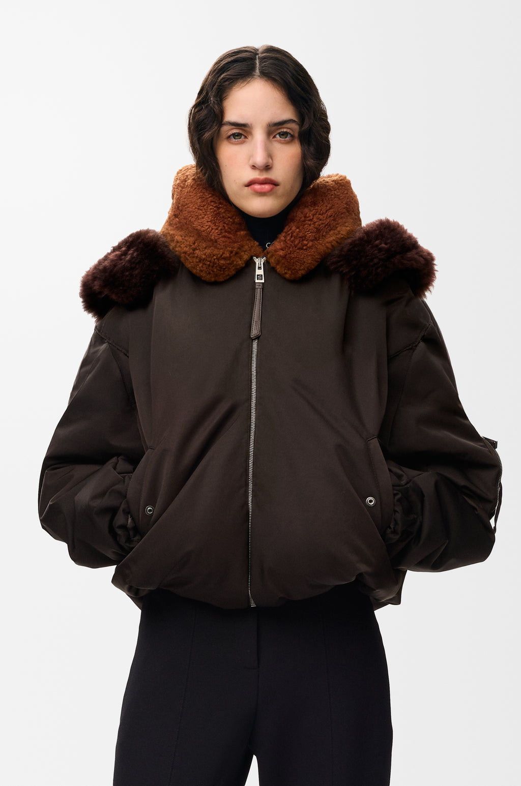 Bomber en tissu technique - Marron