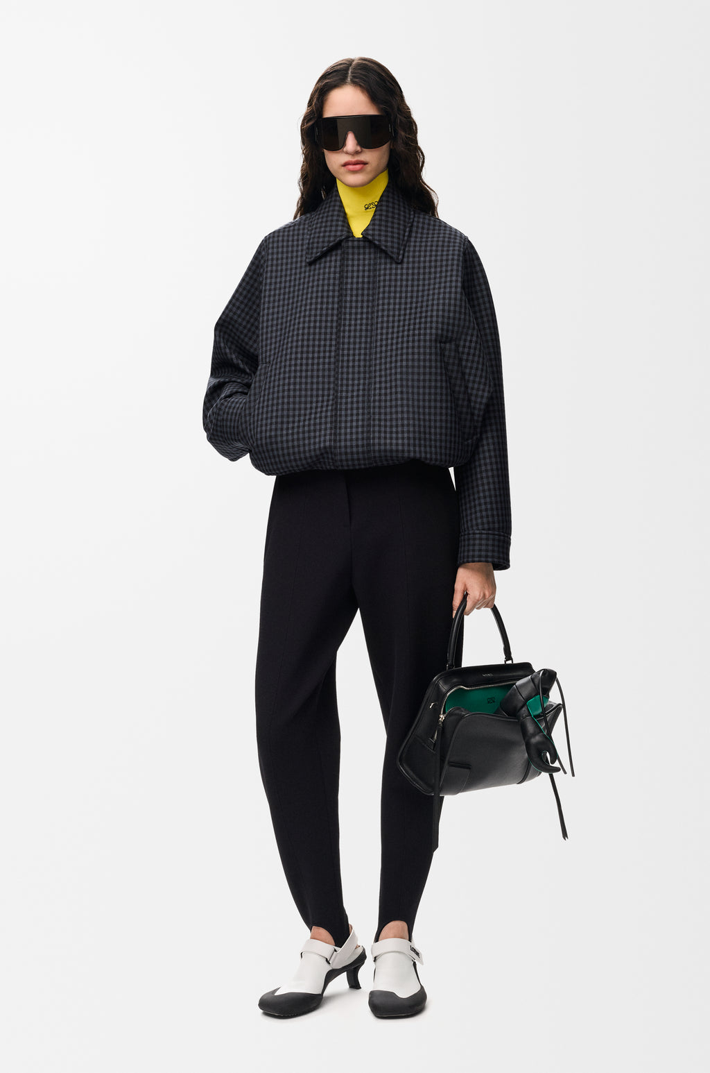 Veste à coulisse en laine - Bleu/Noir