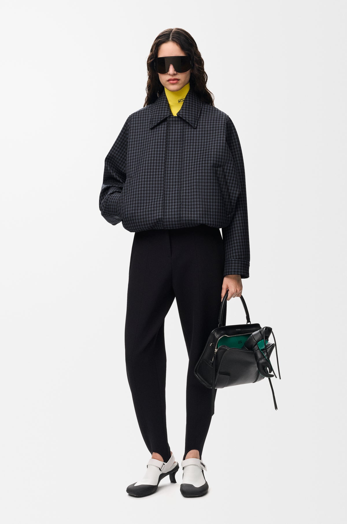 Veste à coulisse en laine - Bleu/Noir