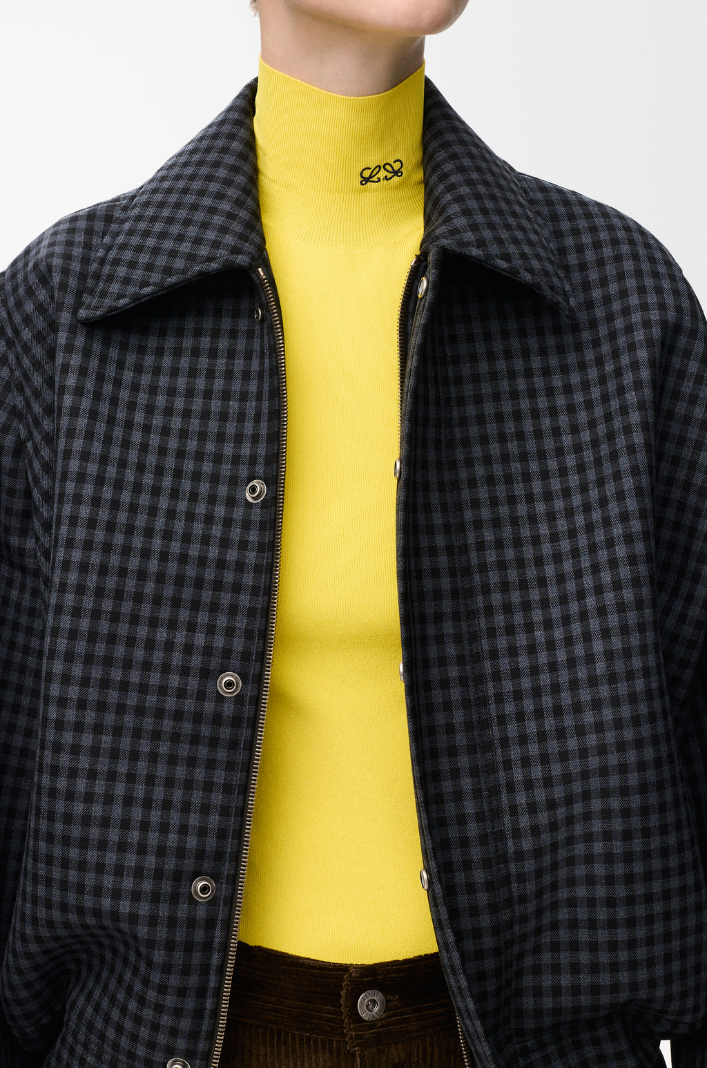 Veste à coulisse en laine - Bleu/Noir
