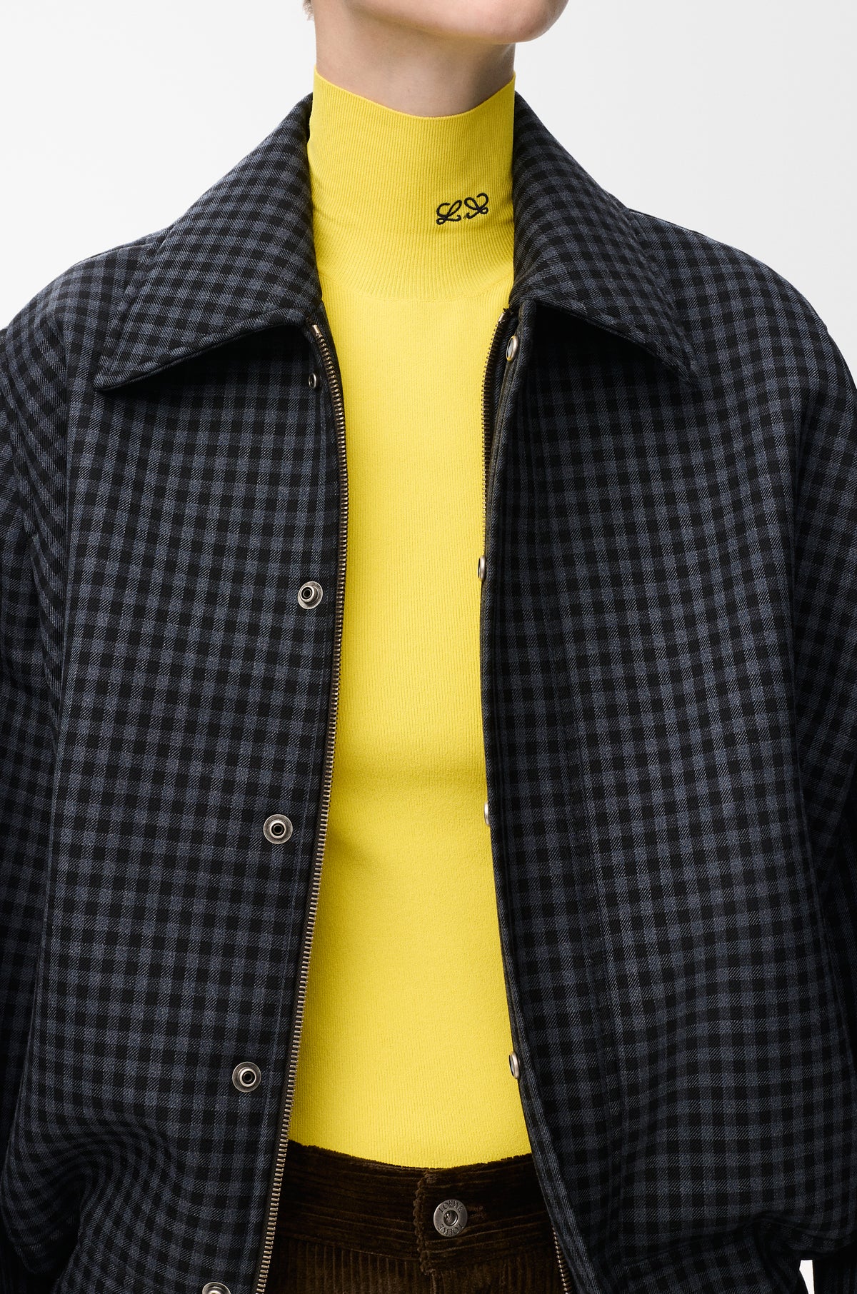 Veste à coulisse en laine - Bleu/Noir