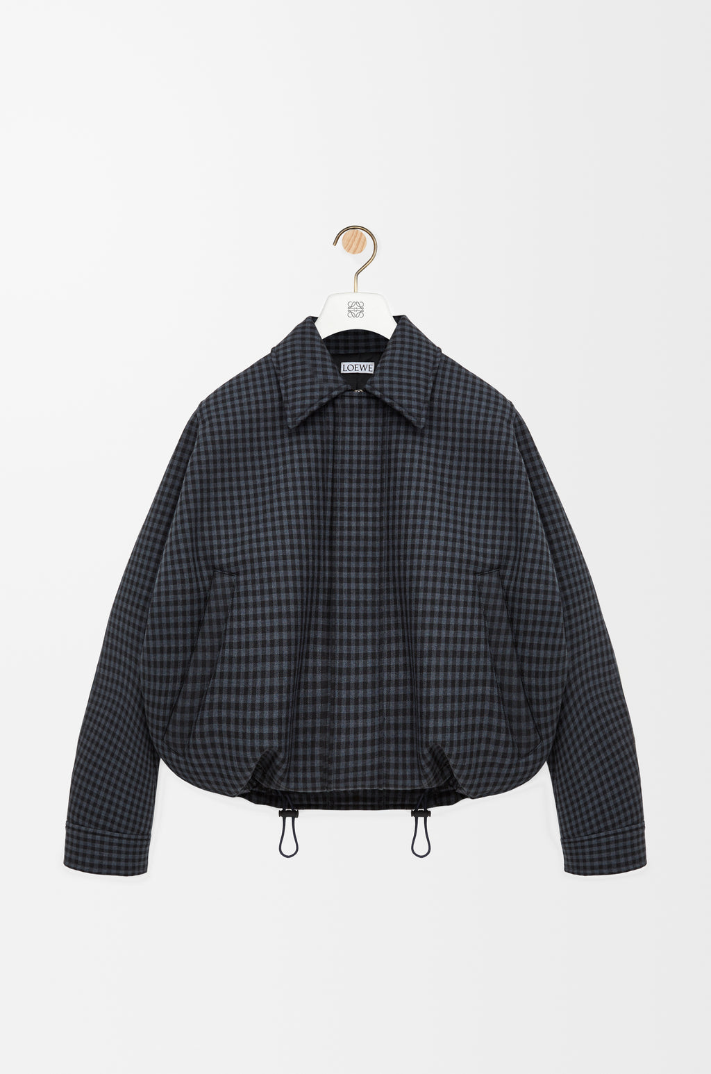 Veste à coulisse en laine - Bleu/Noir