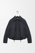 Veste à coulisse en laine - Bleu/Noir