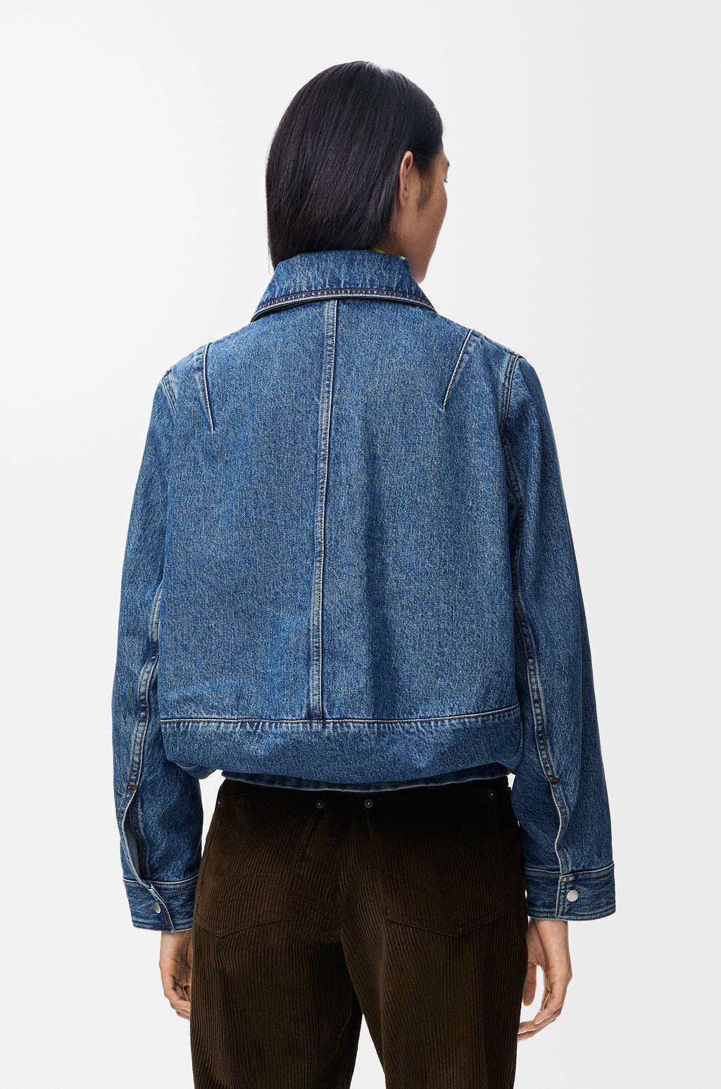 Veste en denim à coulisse - Bleu