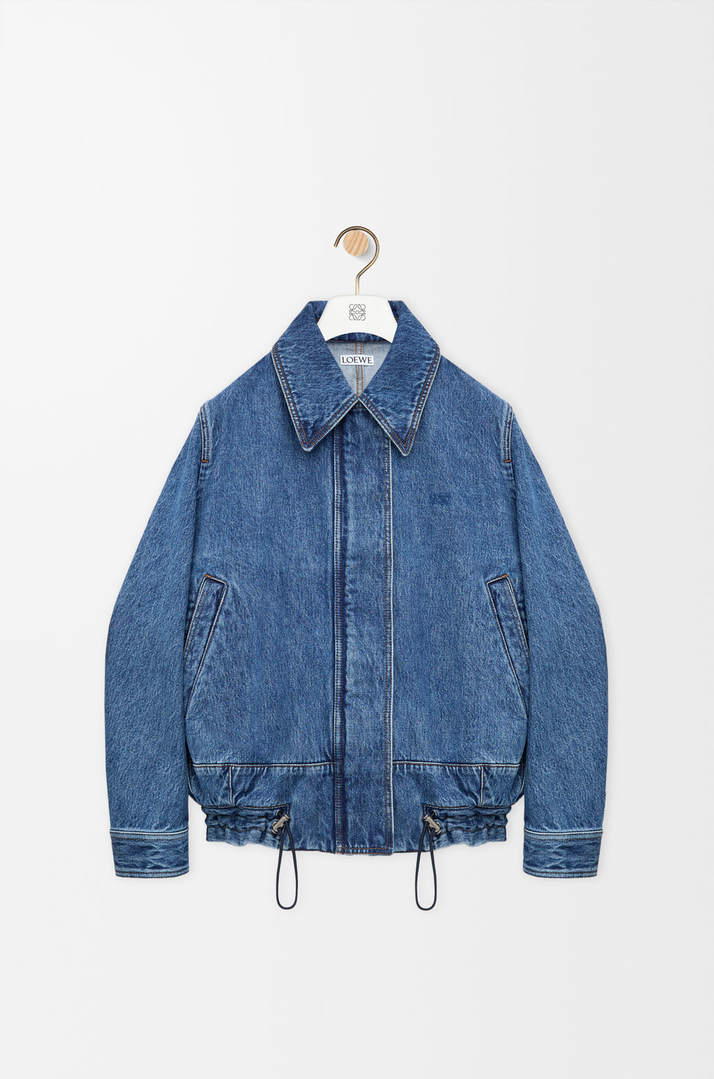 Veste en denim à coulisse - Bleu