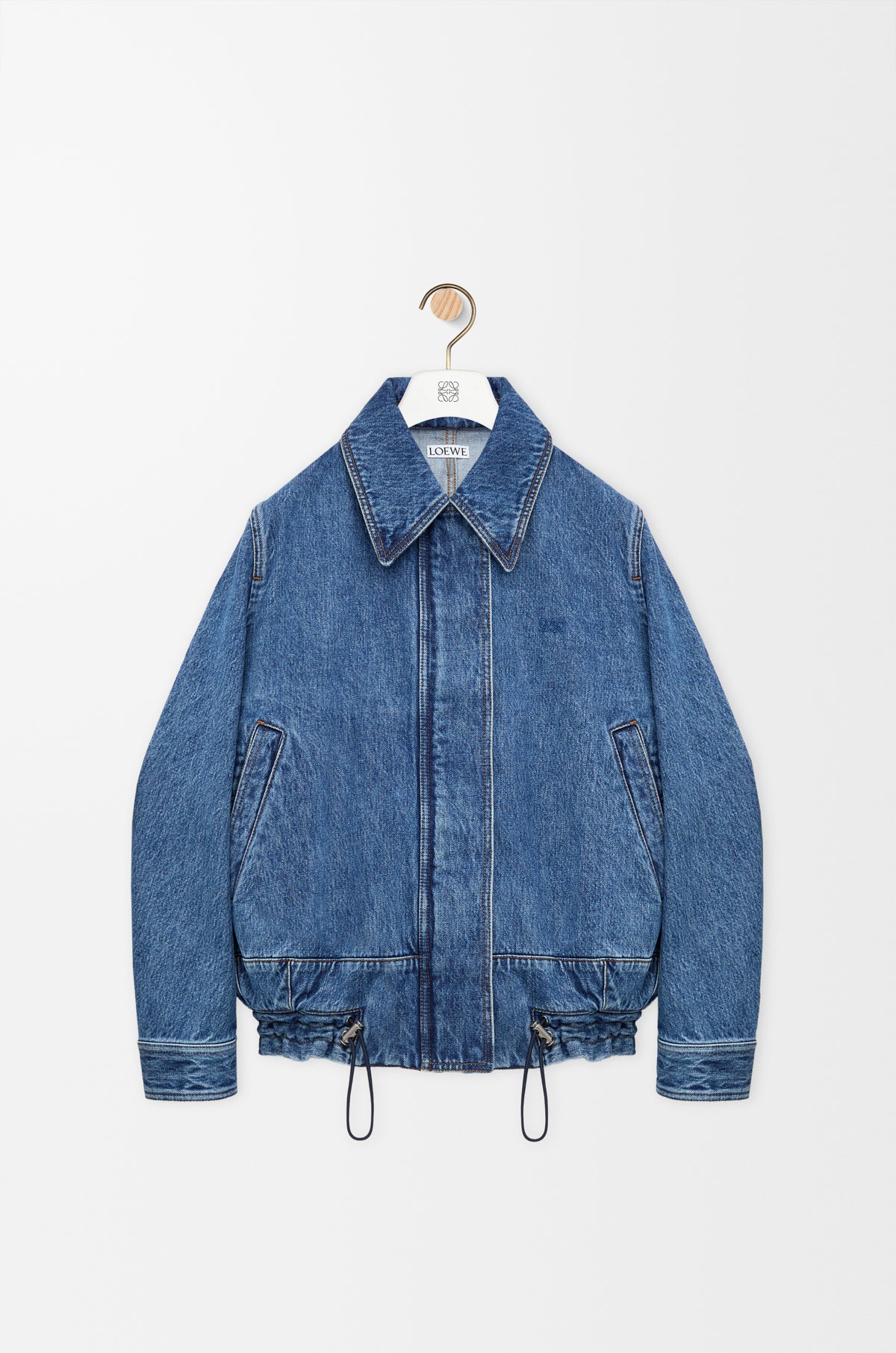 Veste en denim à coulisse - Bleu