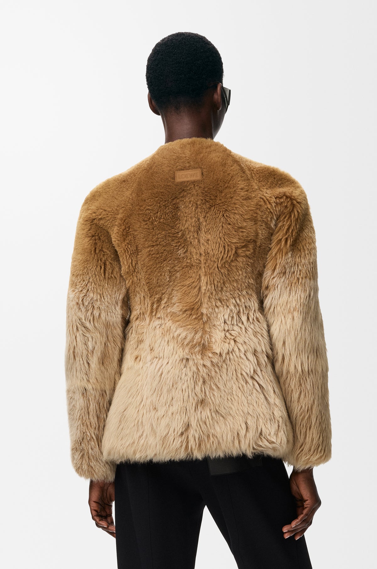 Veste en peau lainée - Camel