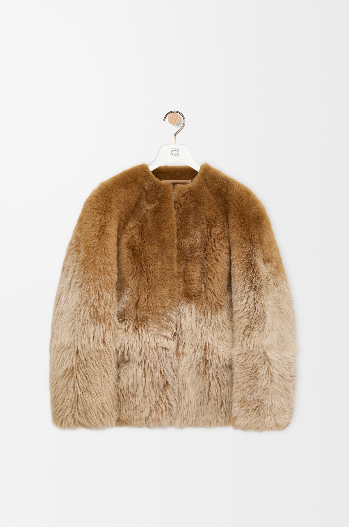 Veste en peau lainée - Camel