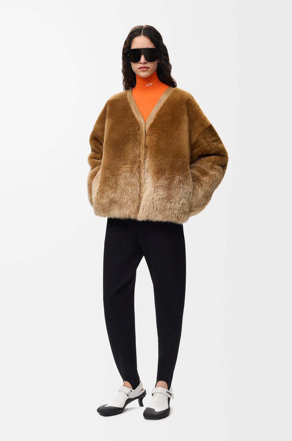 Cardigan en peau lainée - Camel
