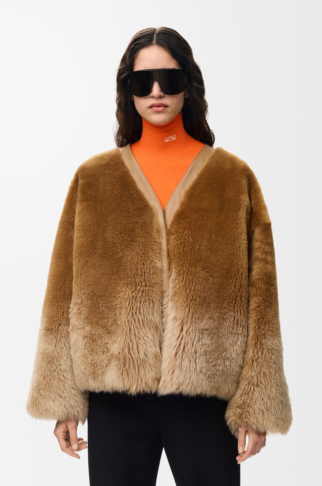 Cardigan en peau lainée - Camel