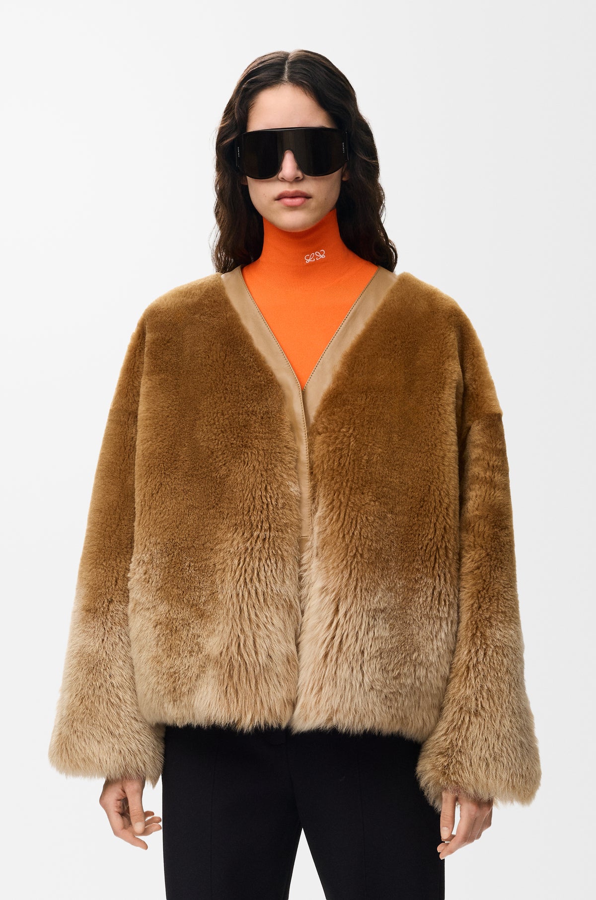 Cardigan en peau lainée - Camel