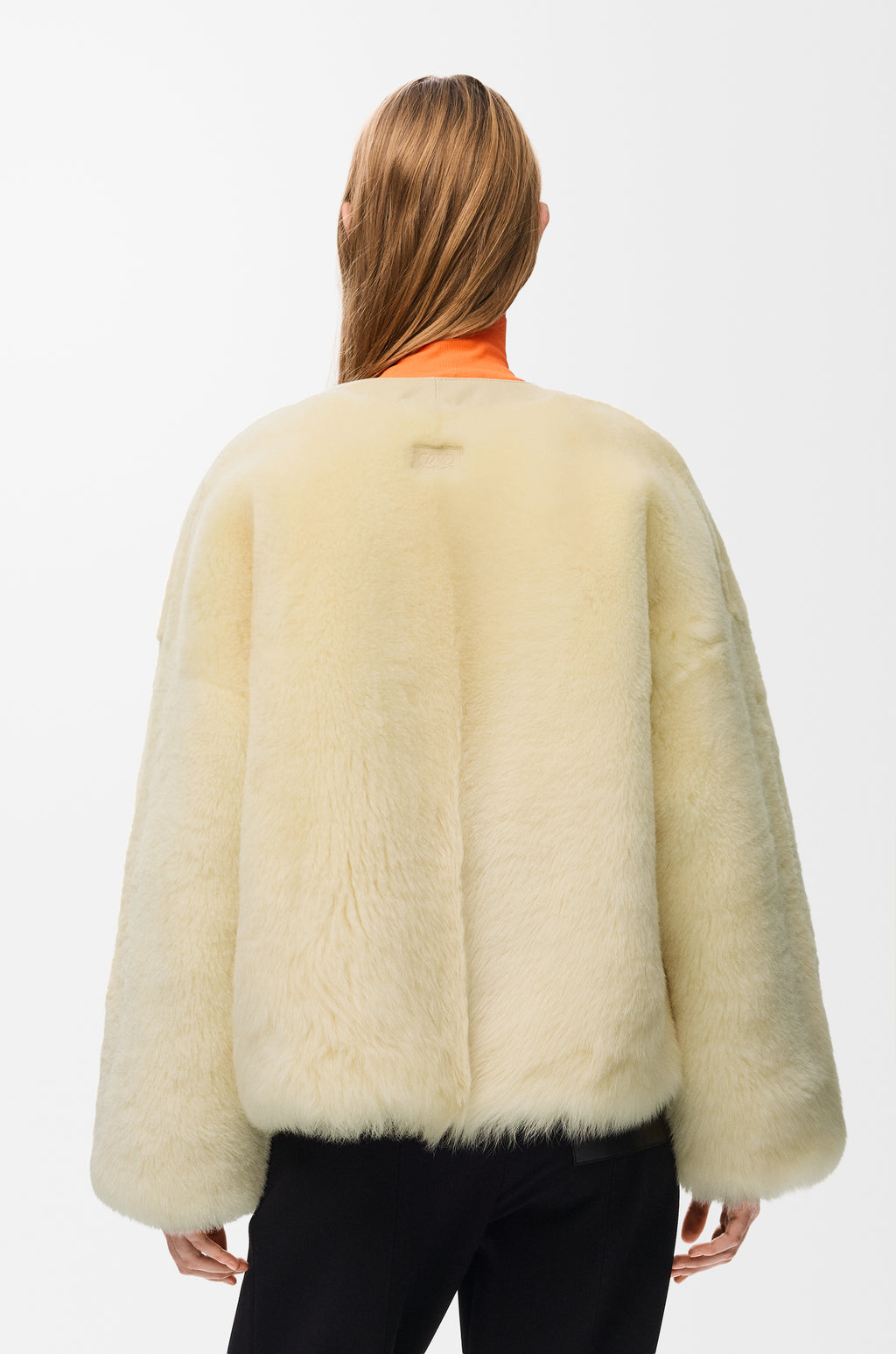 Cardigan en peau lainée - Jaune clair