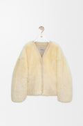 Cardigan en peau lainée - Jaune clair