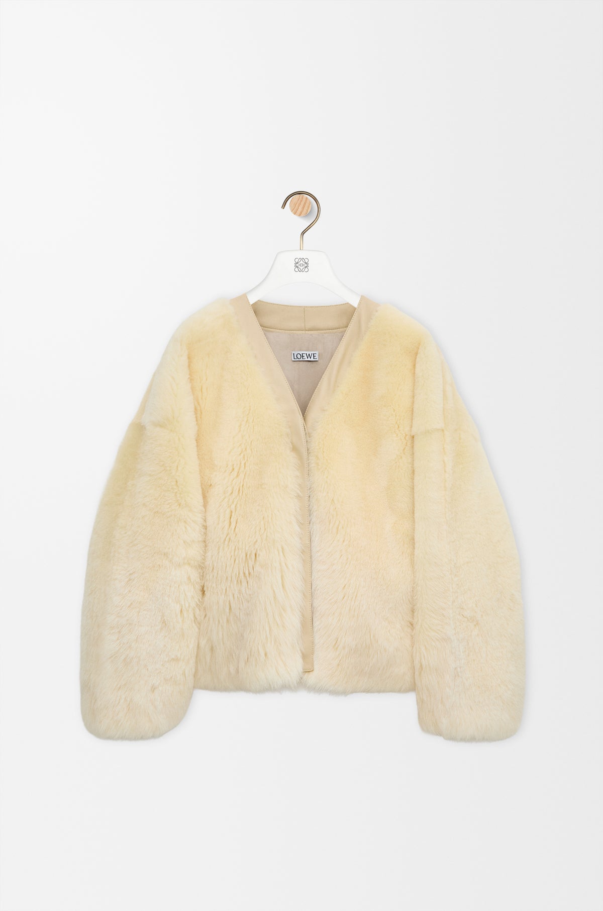 Cardigan en peau lainée - Jaune clair