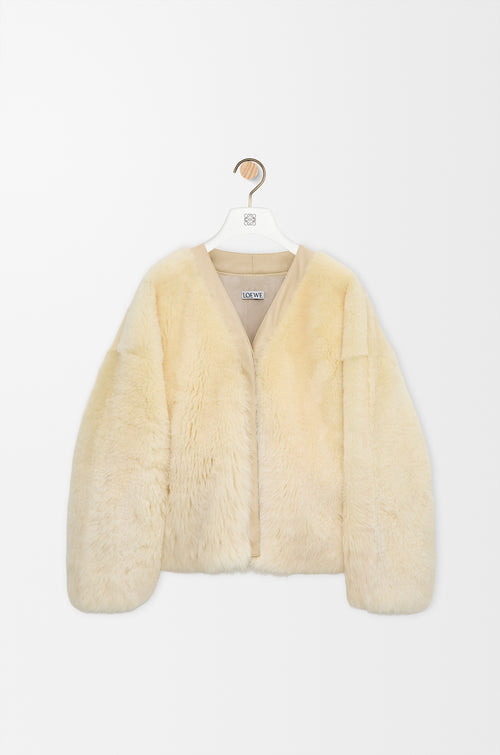 Cardigan en peau lainée - Jaune clair