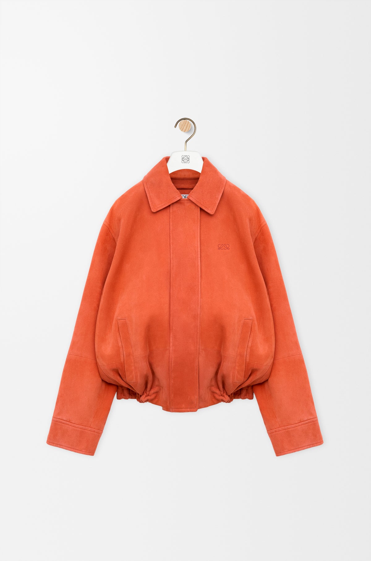 Veste à coulisse en agneau velours - Orange