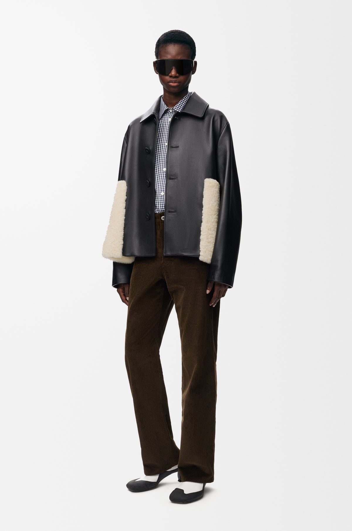 Veste en cuir d'agneau nappa - Noir - vue 2