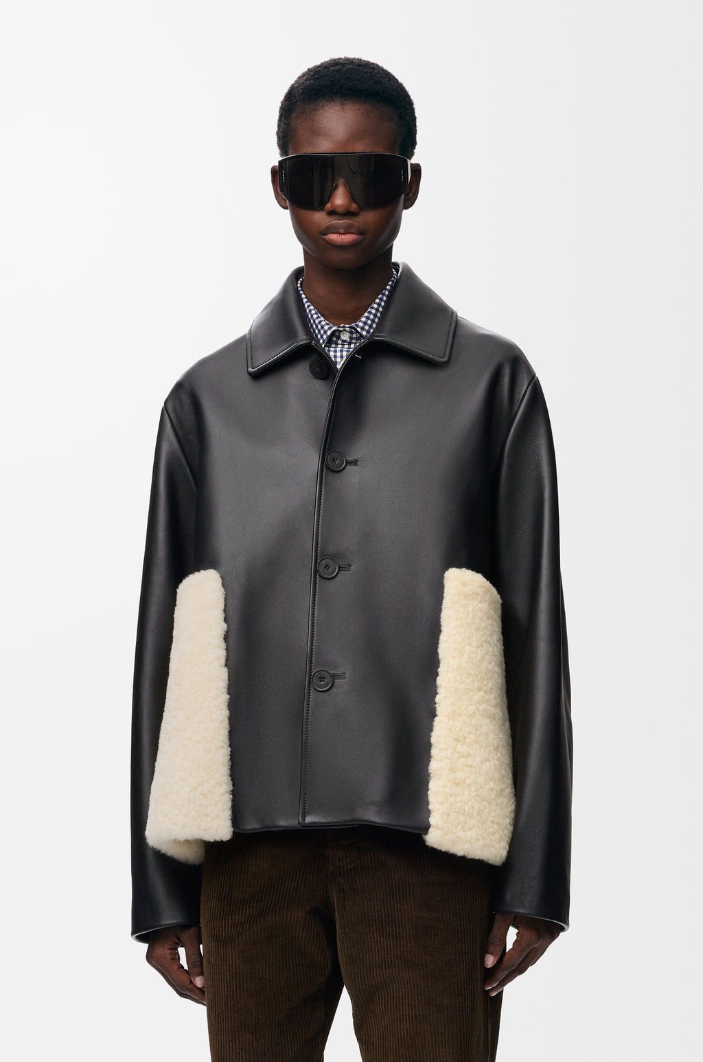 Veste en cuir d'agneau nappa - Noir - vue 3