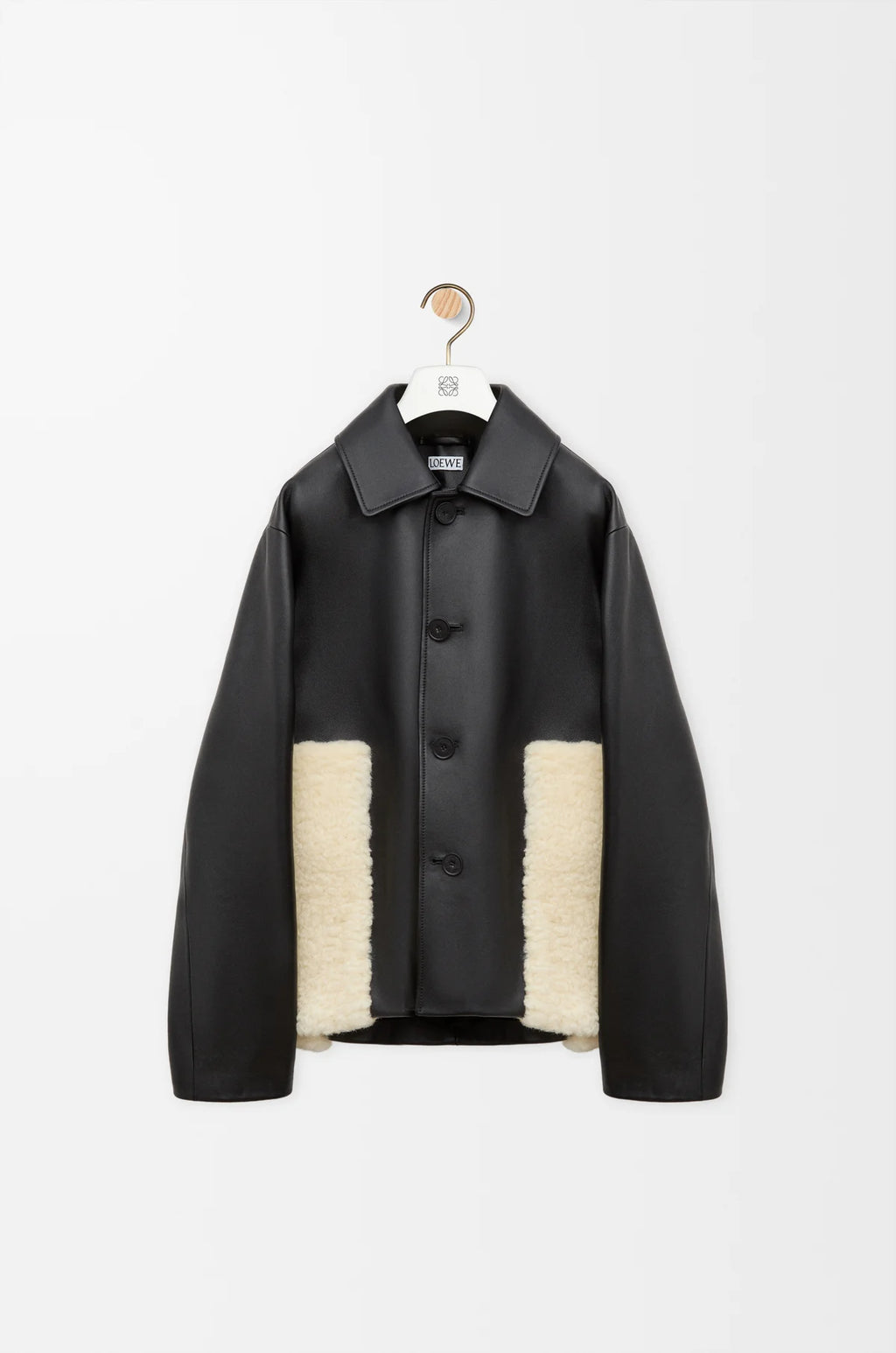 Veste en cuir d'agneau nappa - Noir - vue 1