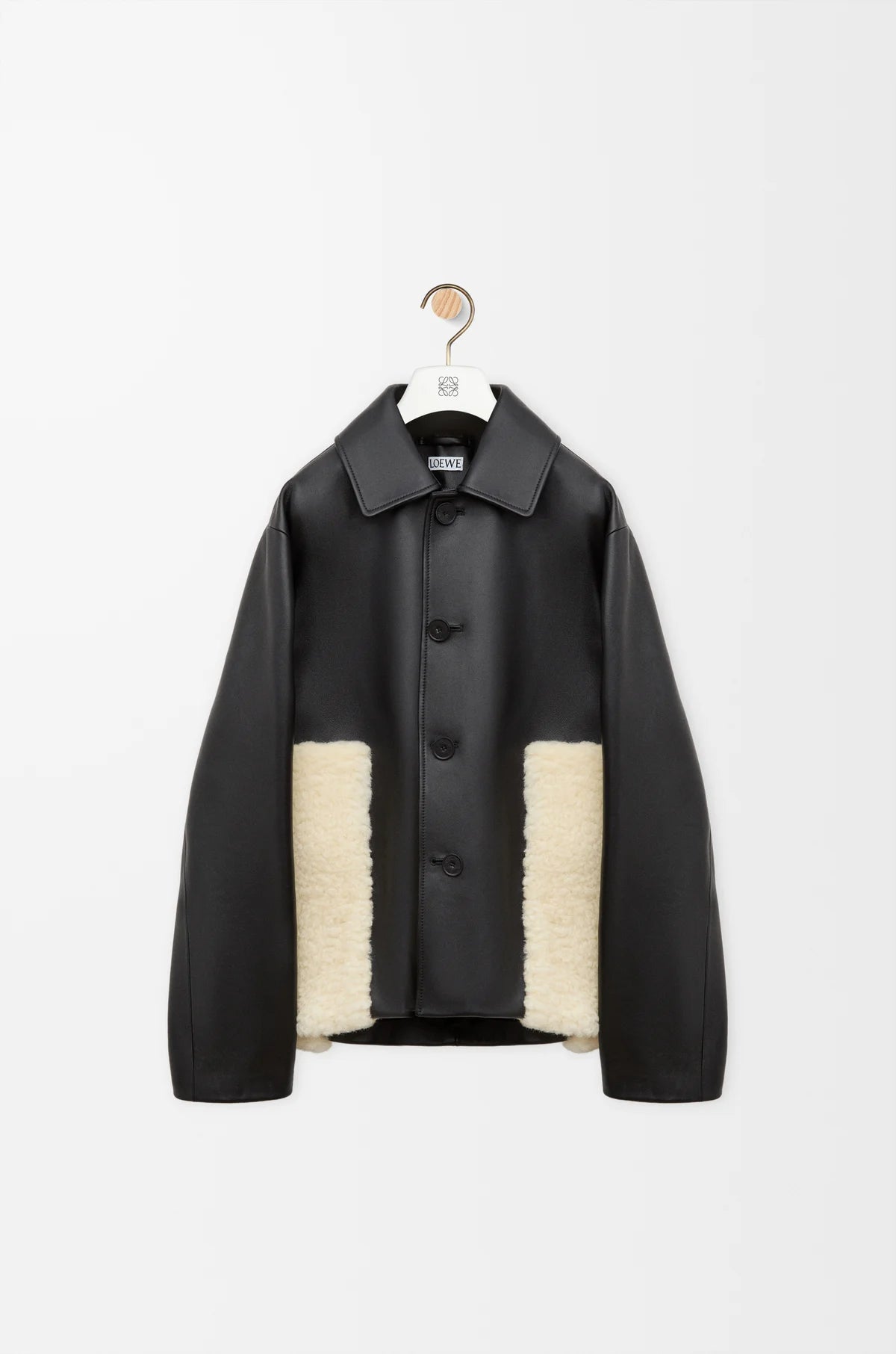 Veste en cuir d'agneau nappa - Noir - vue 1