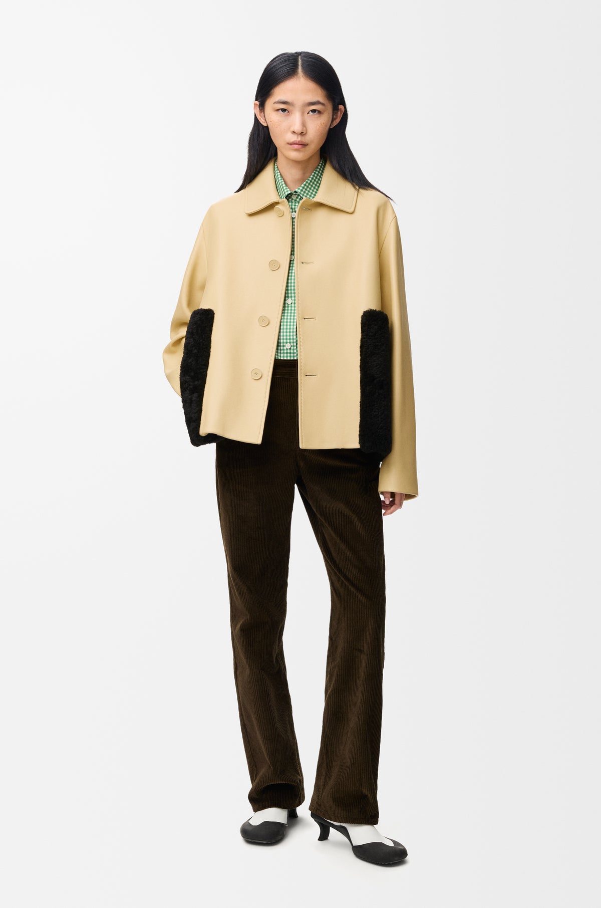 Veste en cuir d'agneau nappa - Jaune Clair - vue 2