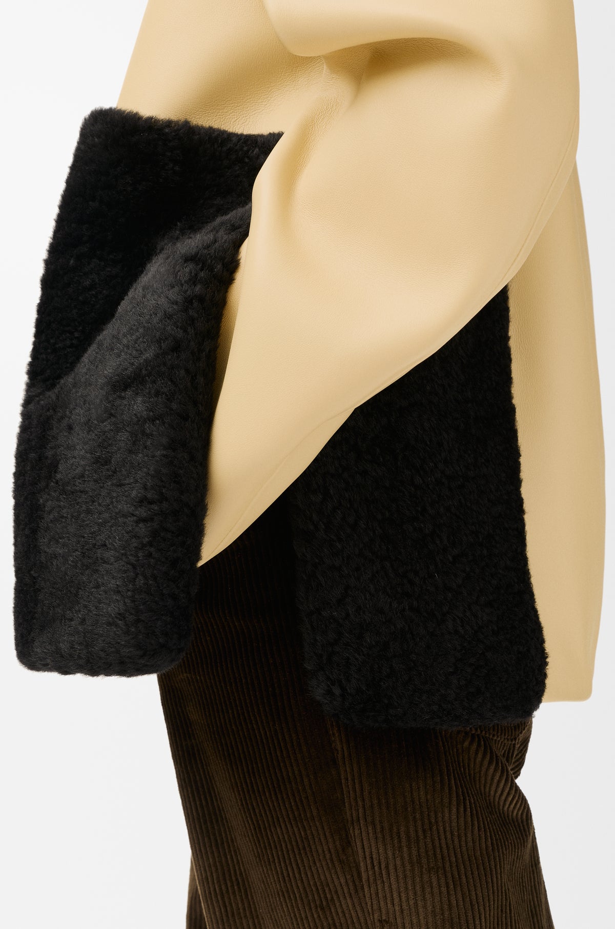 Veste en cuir d'agneau nappa - Jaune Clair - vue 4