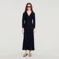 Robe longue en maille fantaisie - Noir