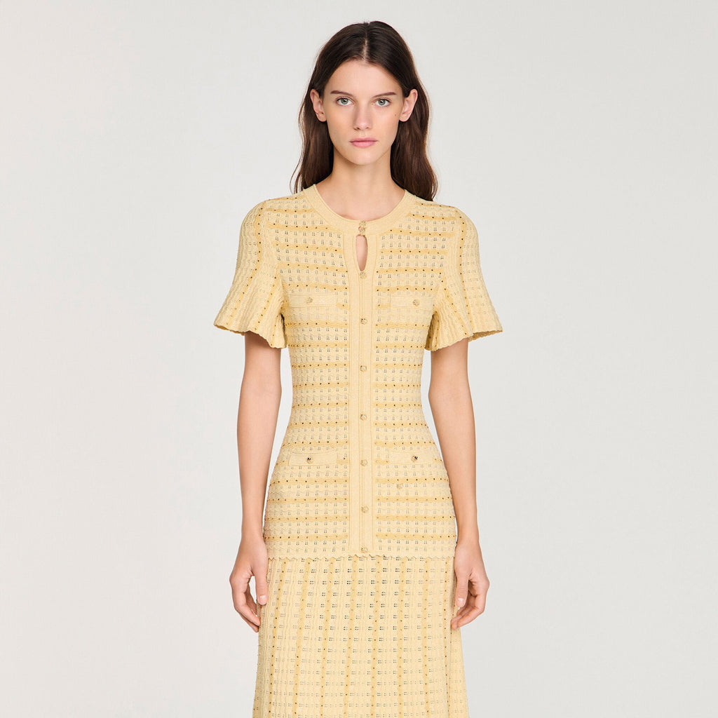 Robe longue maille strassée - Gold