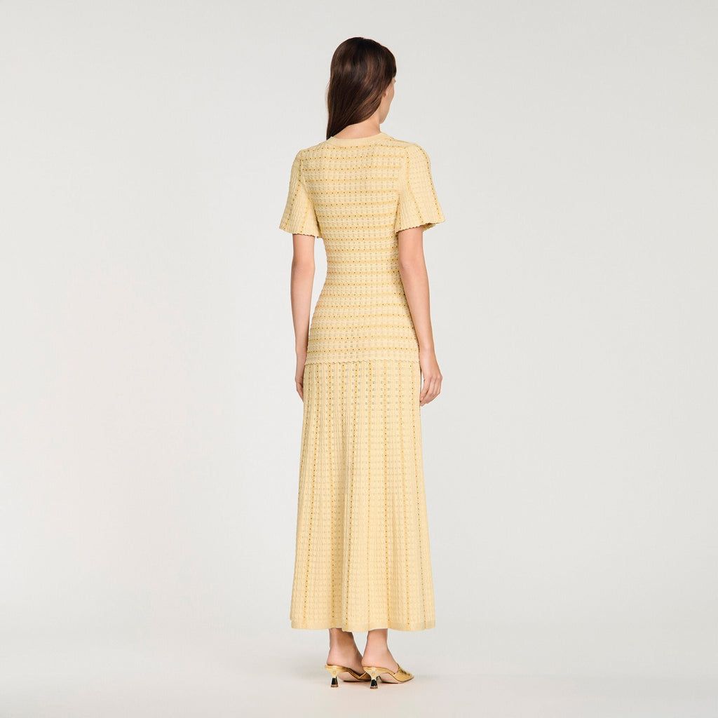 Robe longue maille strassée - Gold