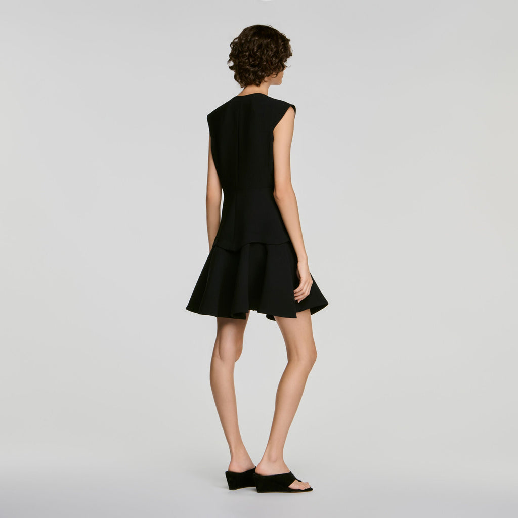 Robe courte boutonnée - Noir