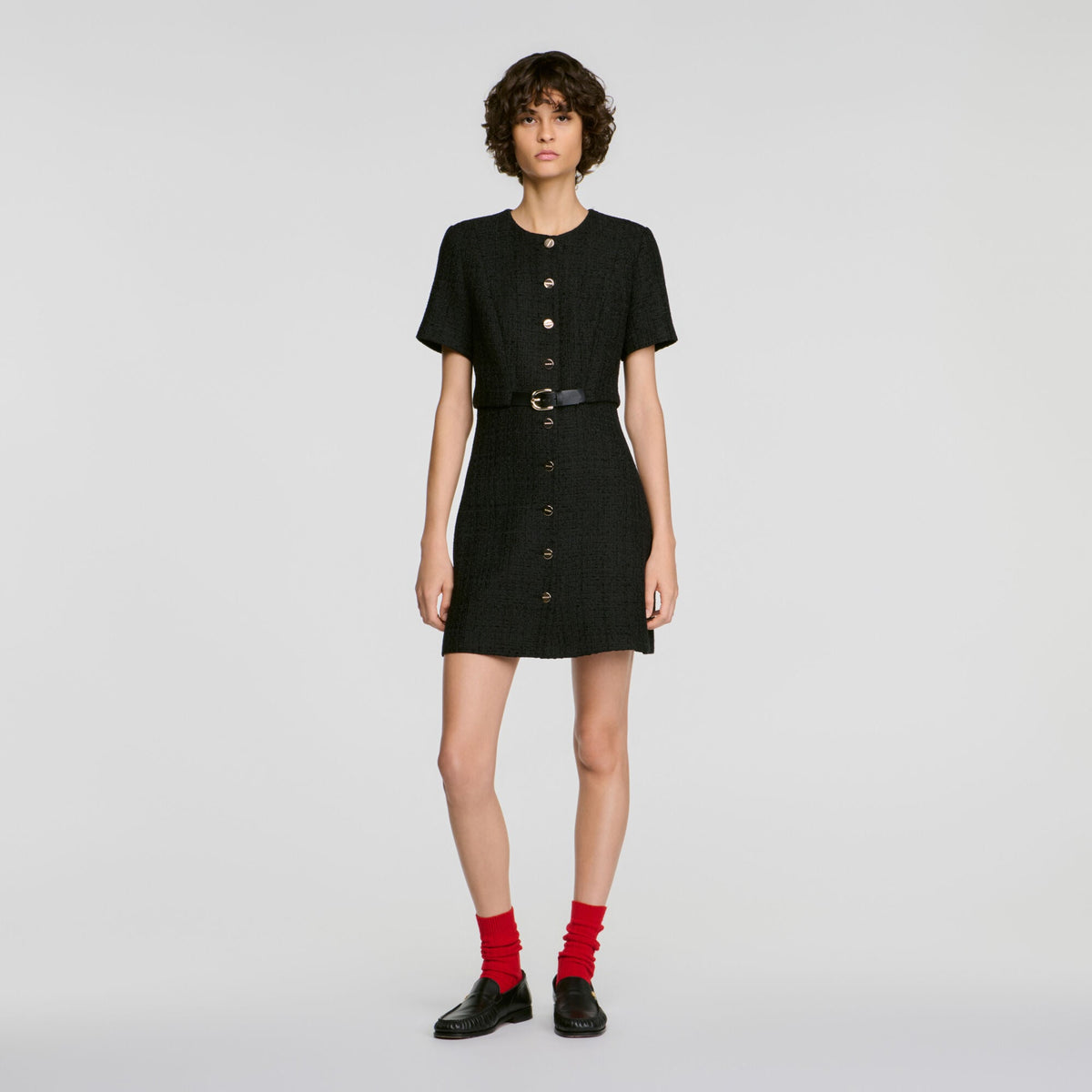 Robe en tweed 2 en 1 - Noir