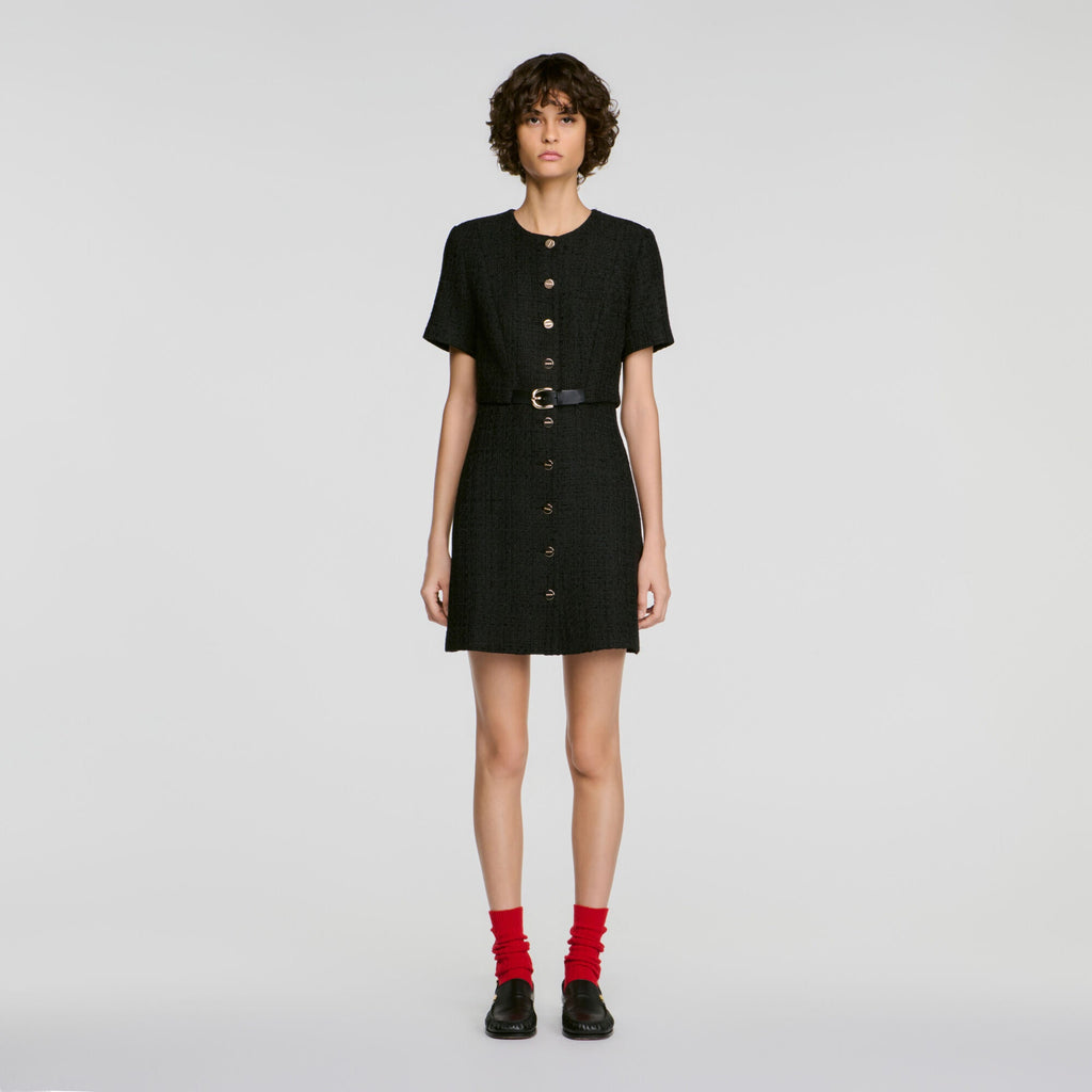 Robe en tweed 2 en 1 - Noir