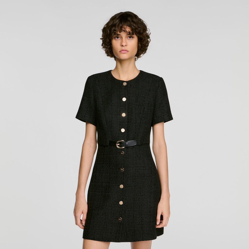 Robe en tweed 2 en 1 - Noir