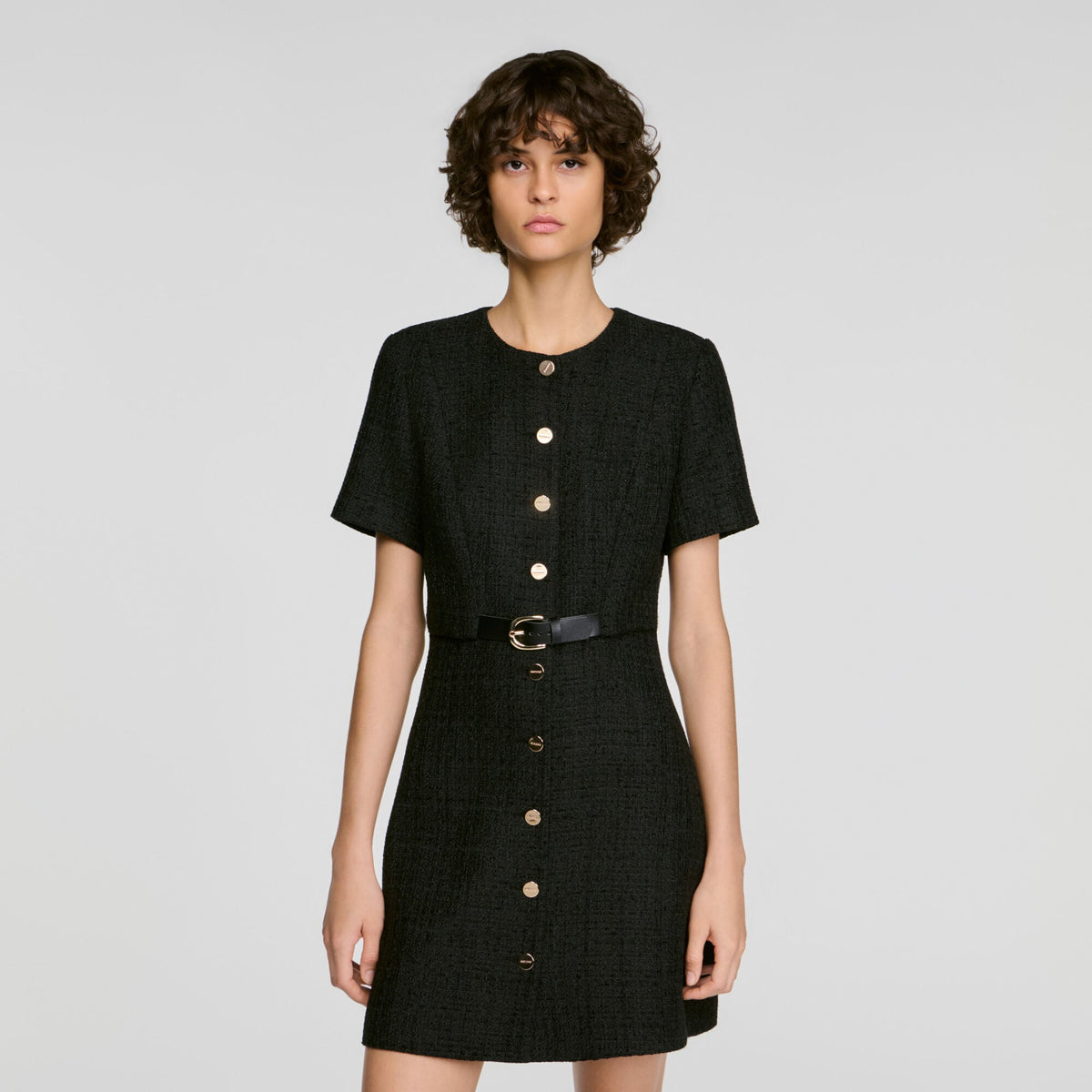 Robe en tweed 2 en 1 - Noir