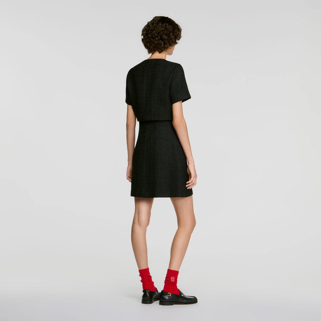 Robe en tweed 2 en 1 - Noir