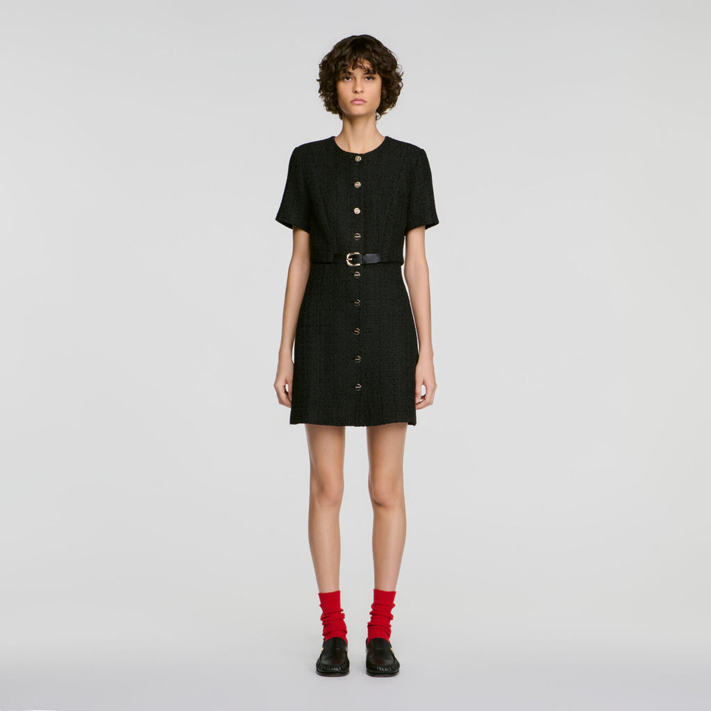Robe en tweed 2 en 1 - Noir