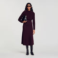 Robe longue en maille 2 en 1 - Bordeaux