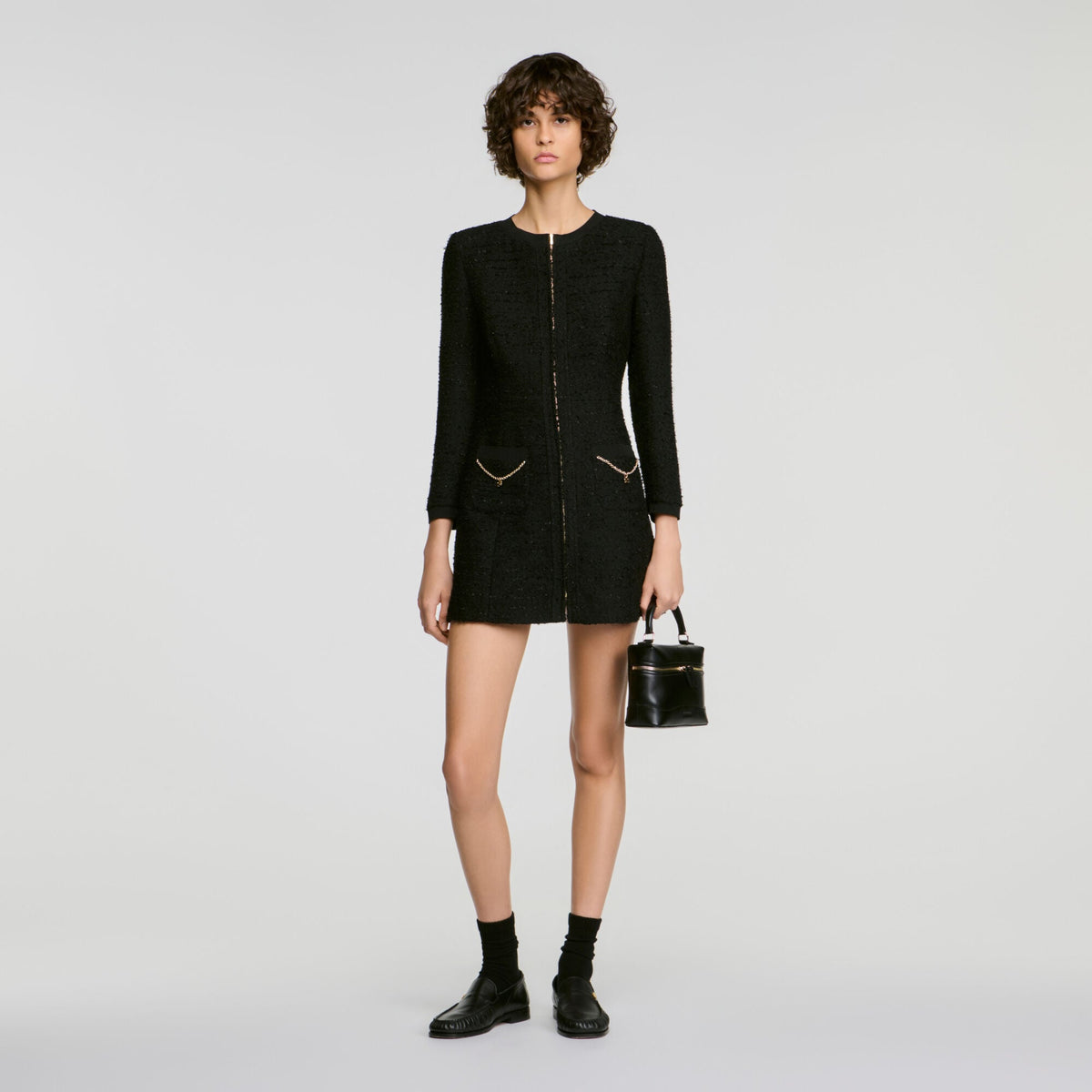 Robe courte chaîne métallique - Noir