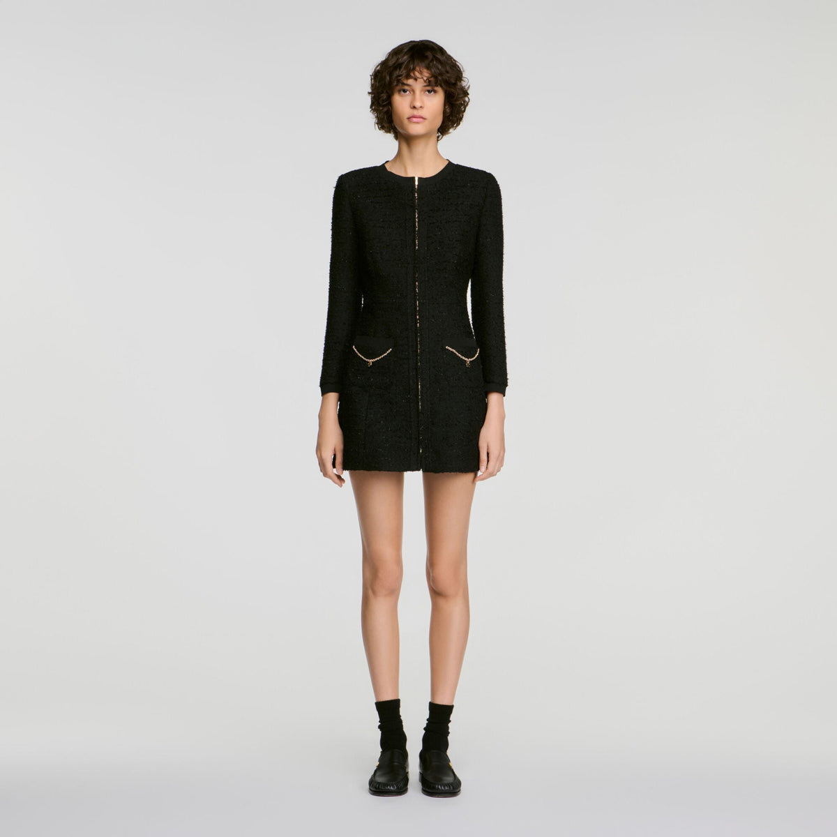 Robe courte chaîne métallique - Noir