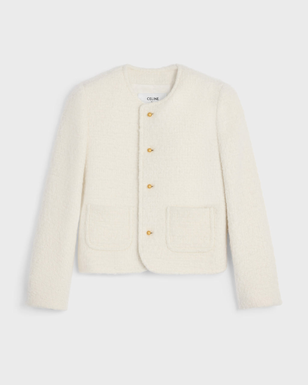 Veste icône natté cachemire laine - Blanc