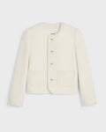 Veste icône natté cachemire laine - Blanc