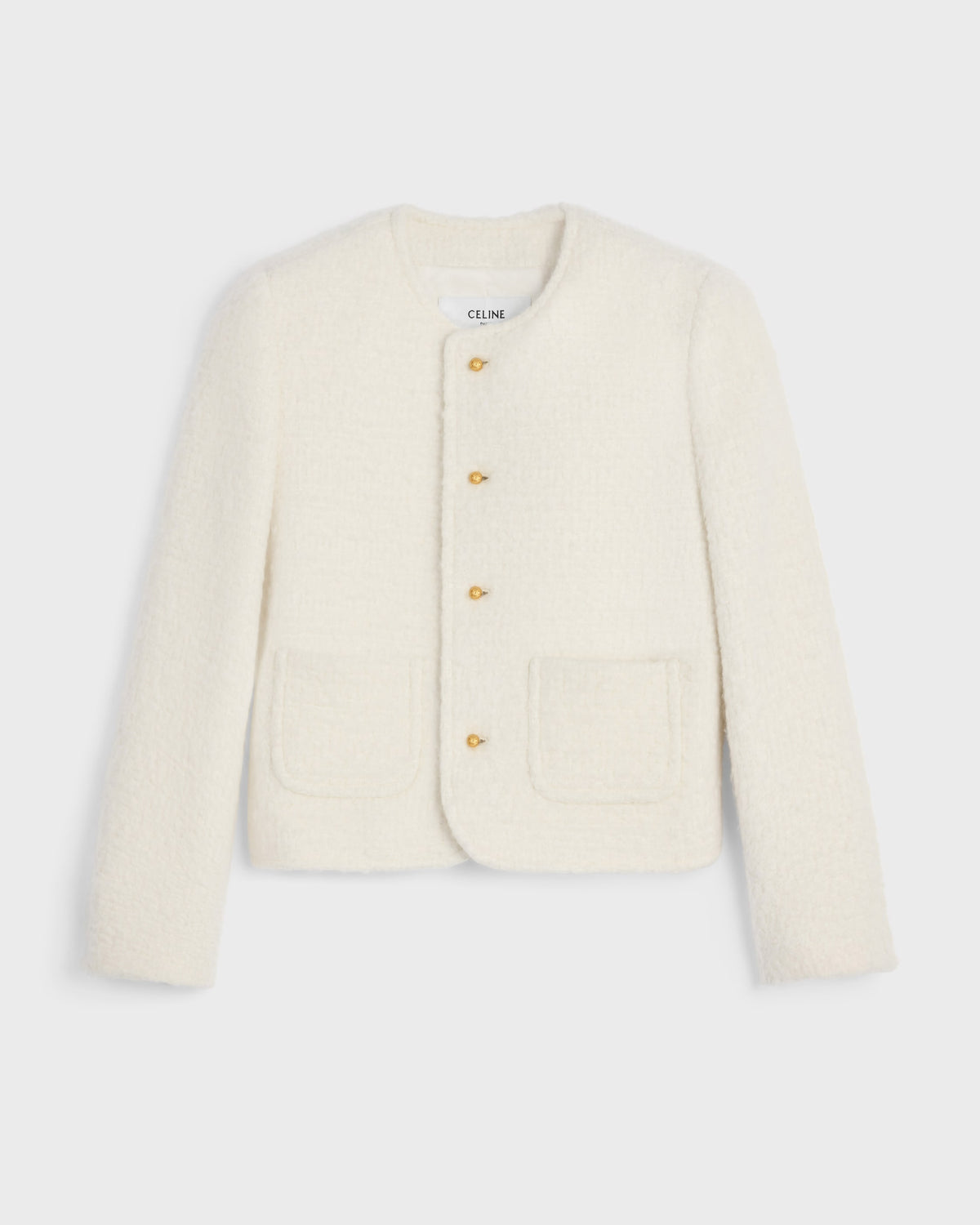 Veste icône natté cachemire laine - Blanc
