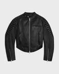Veste racer cuir de veau - Noir