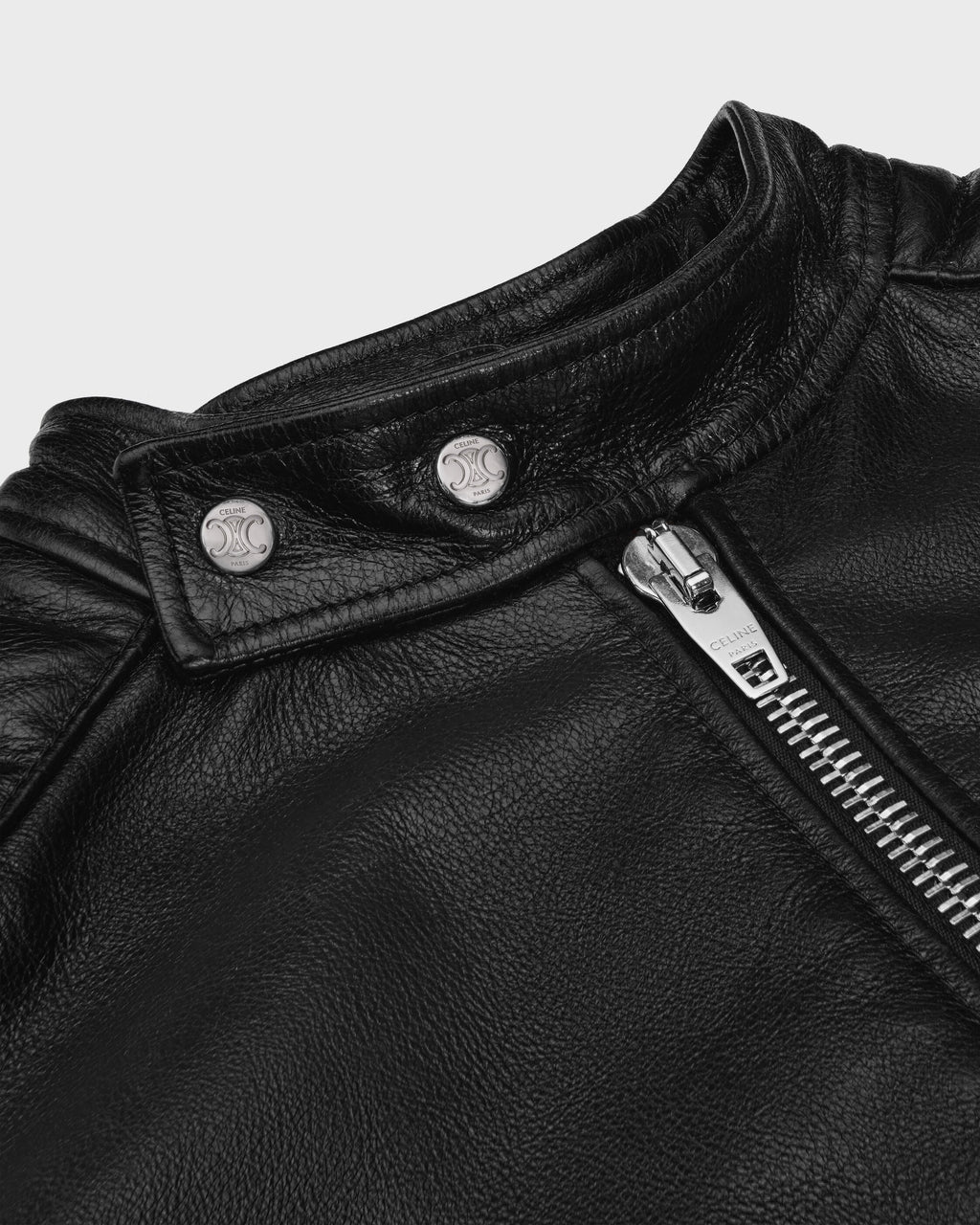 Veste racer cuir de veau - Noir