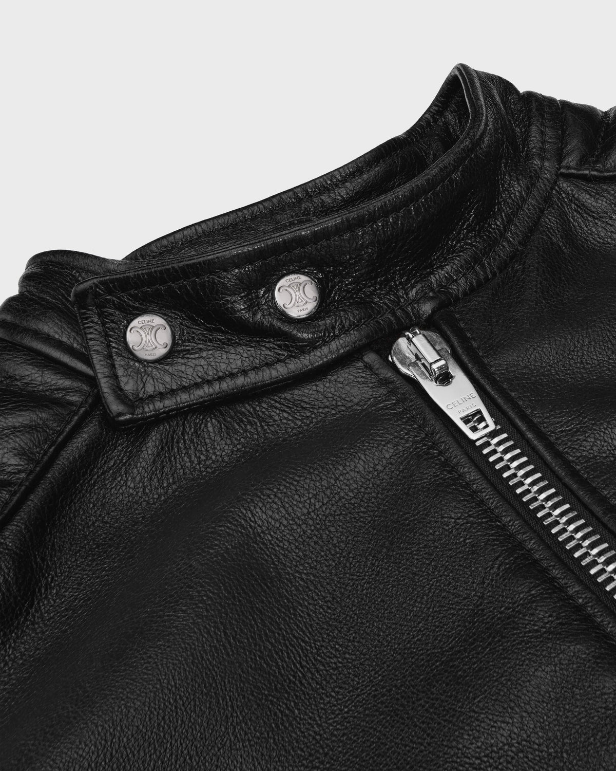 Veste racer cuir de veau - Noir