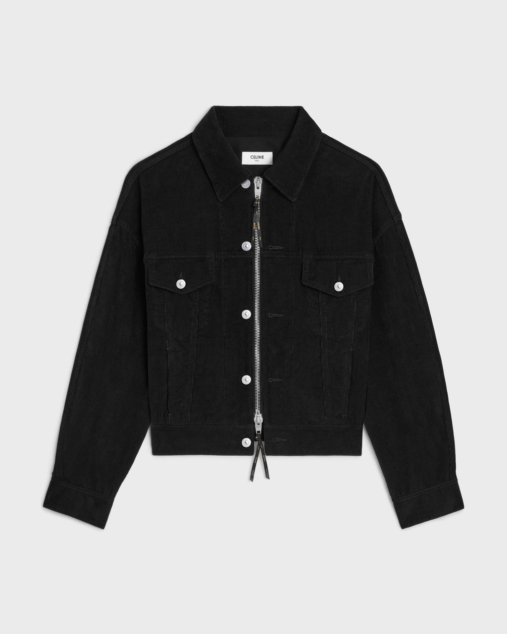 Veste trucker velours côtelé - Noir délavé